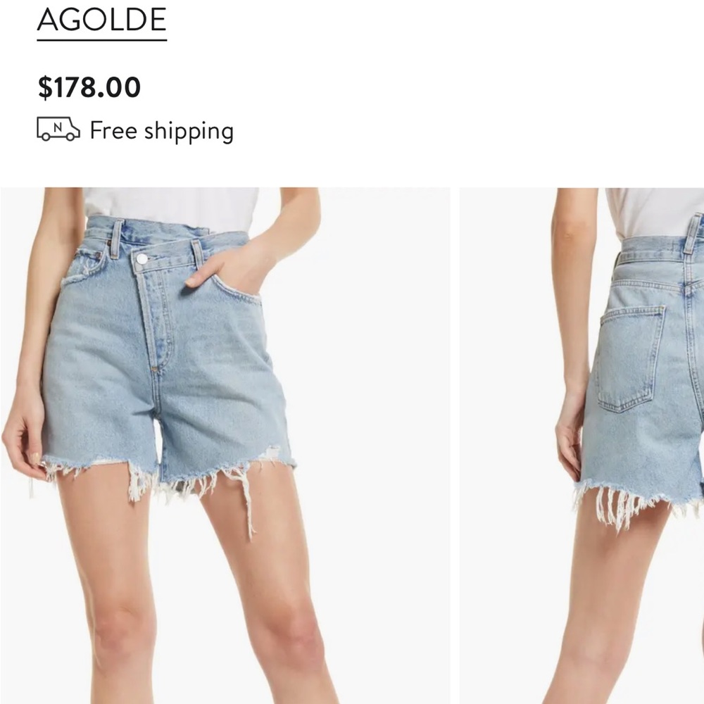 AGOLDE Crisscross Super High Waist Organic Cotton Denim Shorts size 28